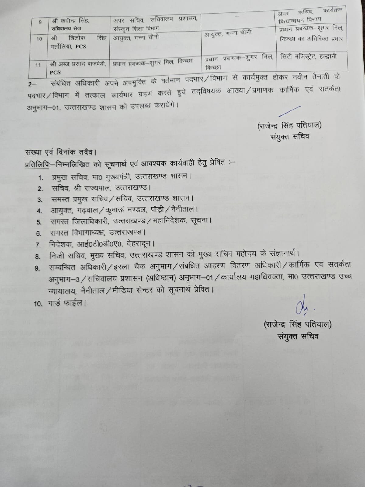 PCS Officers Transfers in Uttarakhand